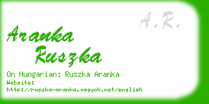 aranka ruszka business card